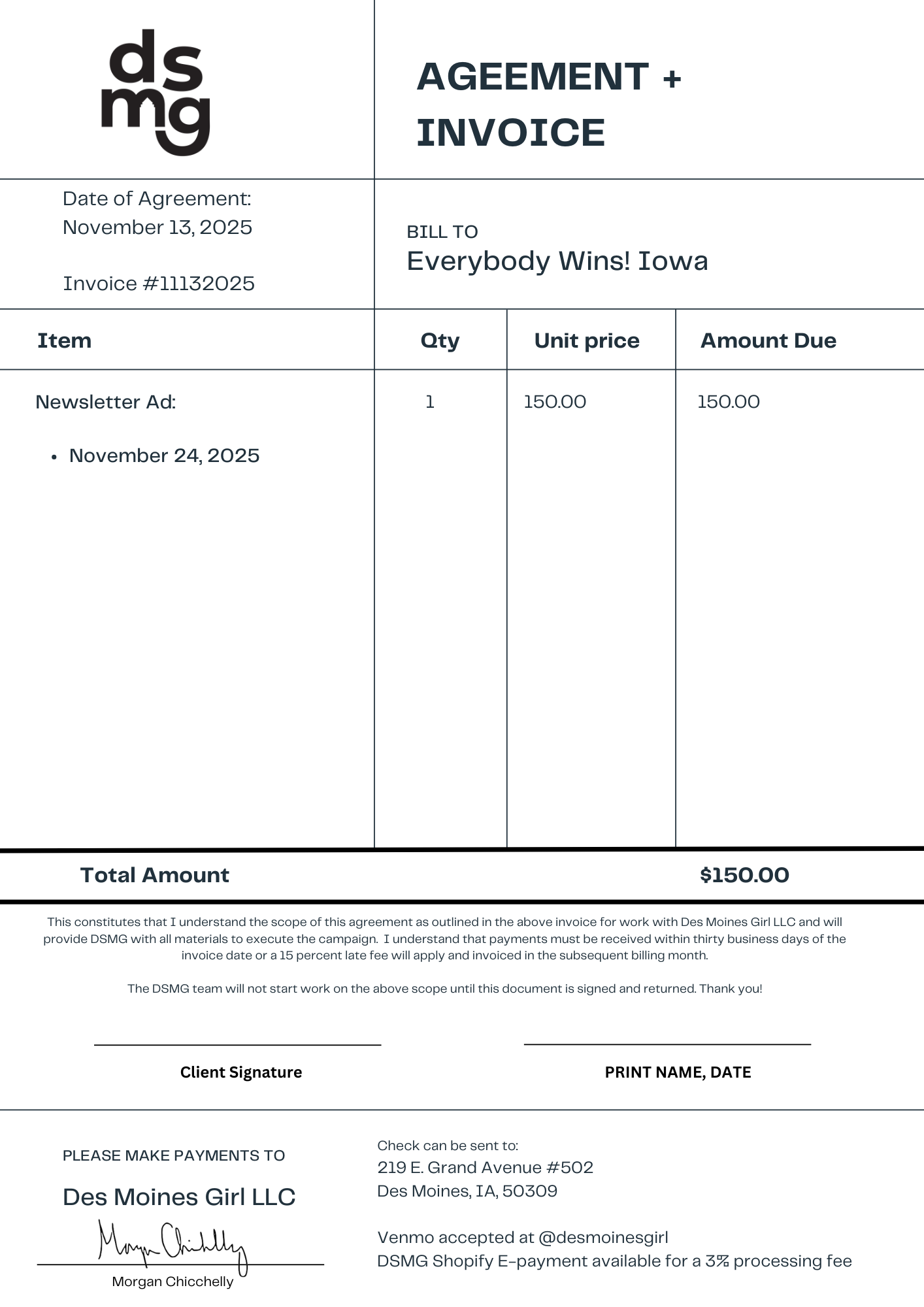 Invoice #11132025